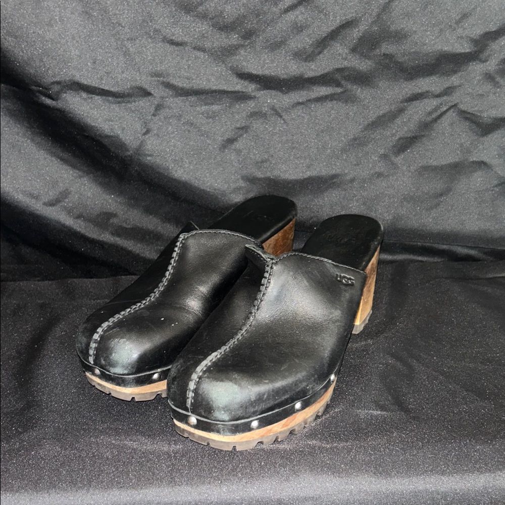 UGG Black Leather Heels